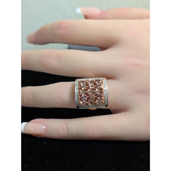 Sterling Rose Vermeil 2.75 CTW Color Change Garnet Diamond Cluster Ring Sz 5.75 - Picture 2 of 8